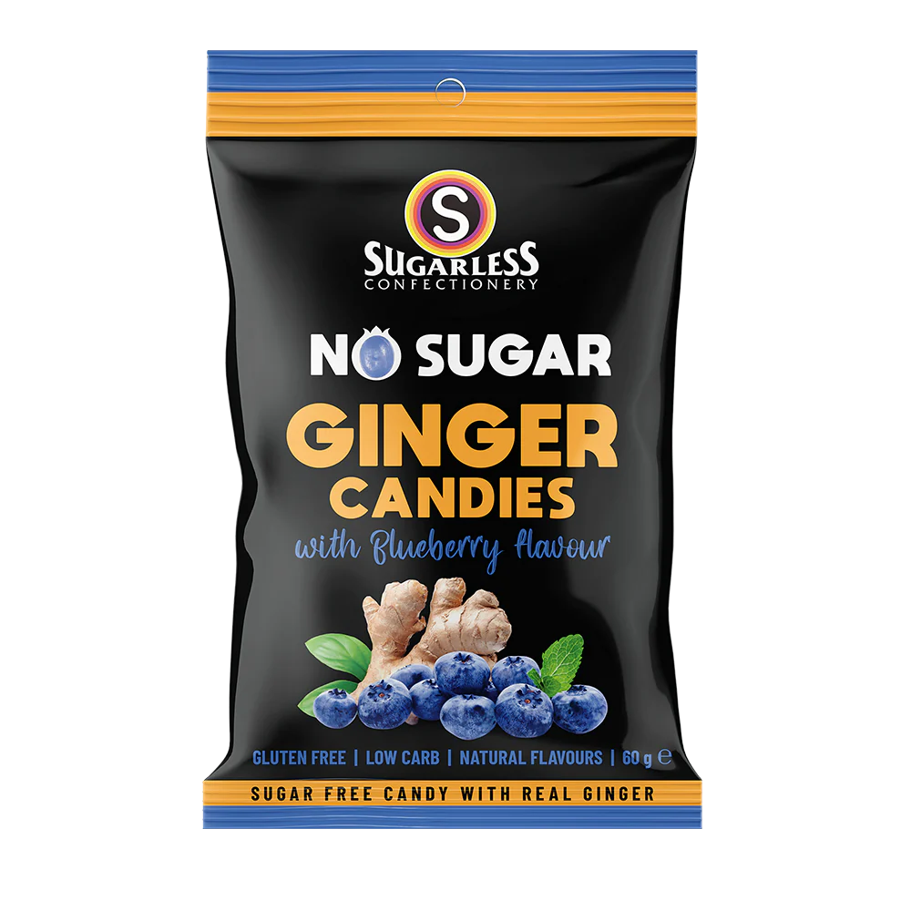 Sugarless Ginger Candies with Blueberry 60g