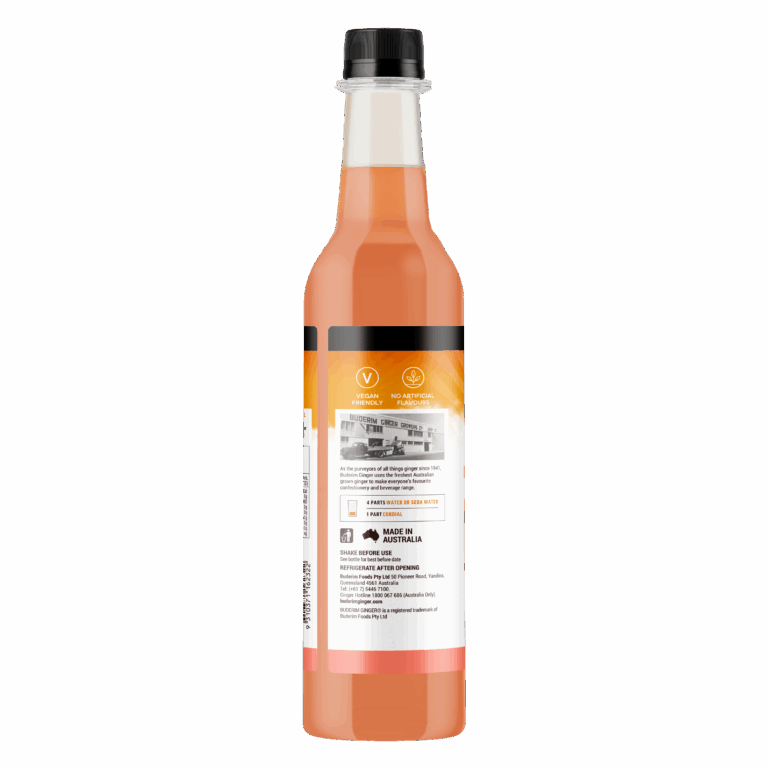Buderim Ginger Cordial No Sugar Ginger Lemon Lime & Bitters Refresher