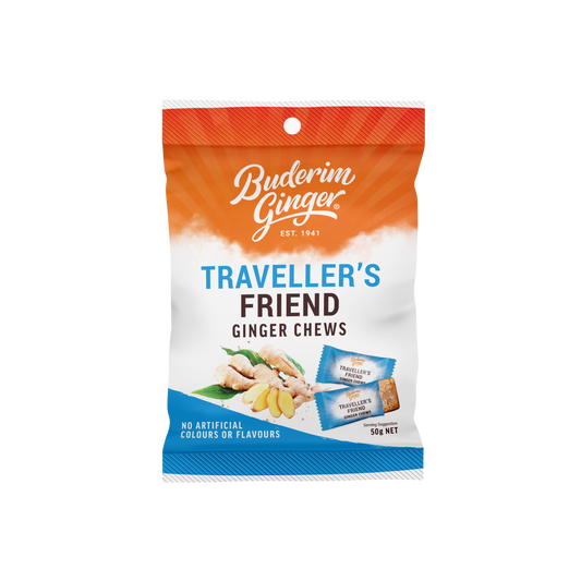 Buderim Ginger Chews - Traveller's Friend Ginger 50g